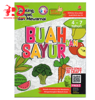 Buku Buah dan Sayur  (Gunting, Tempel, dan Mewarnai)